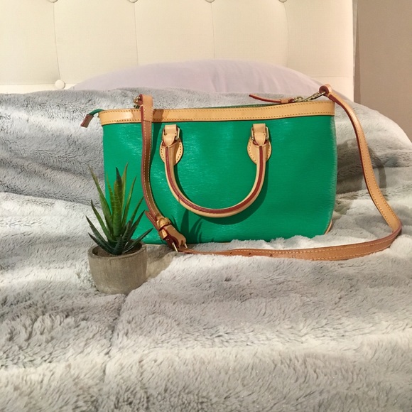 SOLD Dooney & Bourke Textured Leather Zip Satchel - Picture 2 of 8